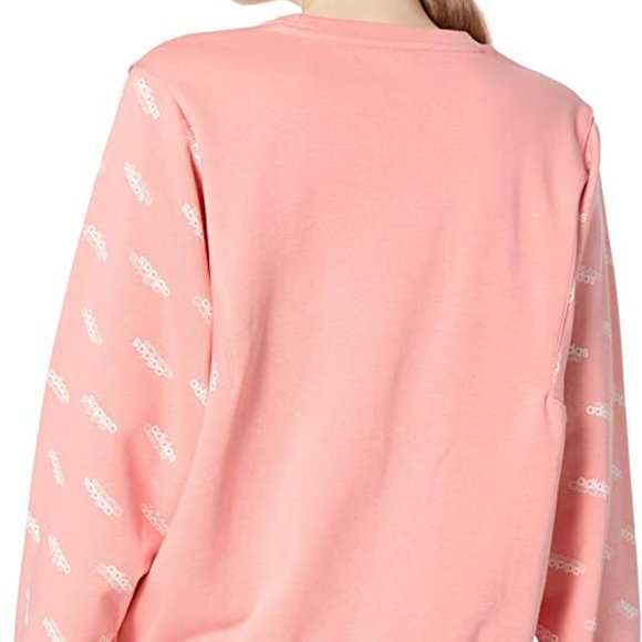 🆕adidas Women's Favorites Sweatshirt, SM and MD - Glory Pink/White, Brand NEW - Picture 2 of 6